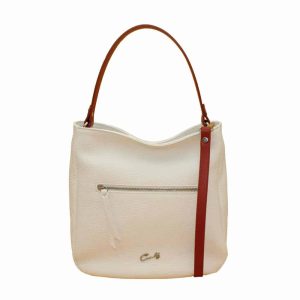 Bolso Hobo de Piel Granulada Combinado