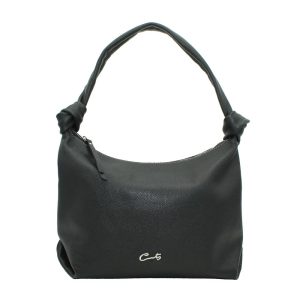 Bolso Hobo en Piel con Nudos en el Asa