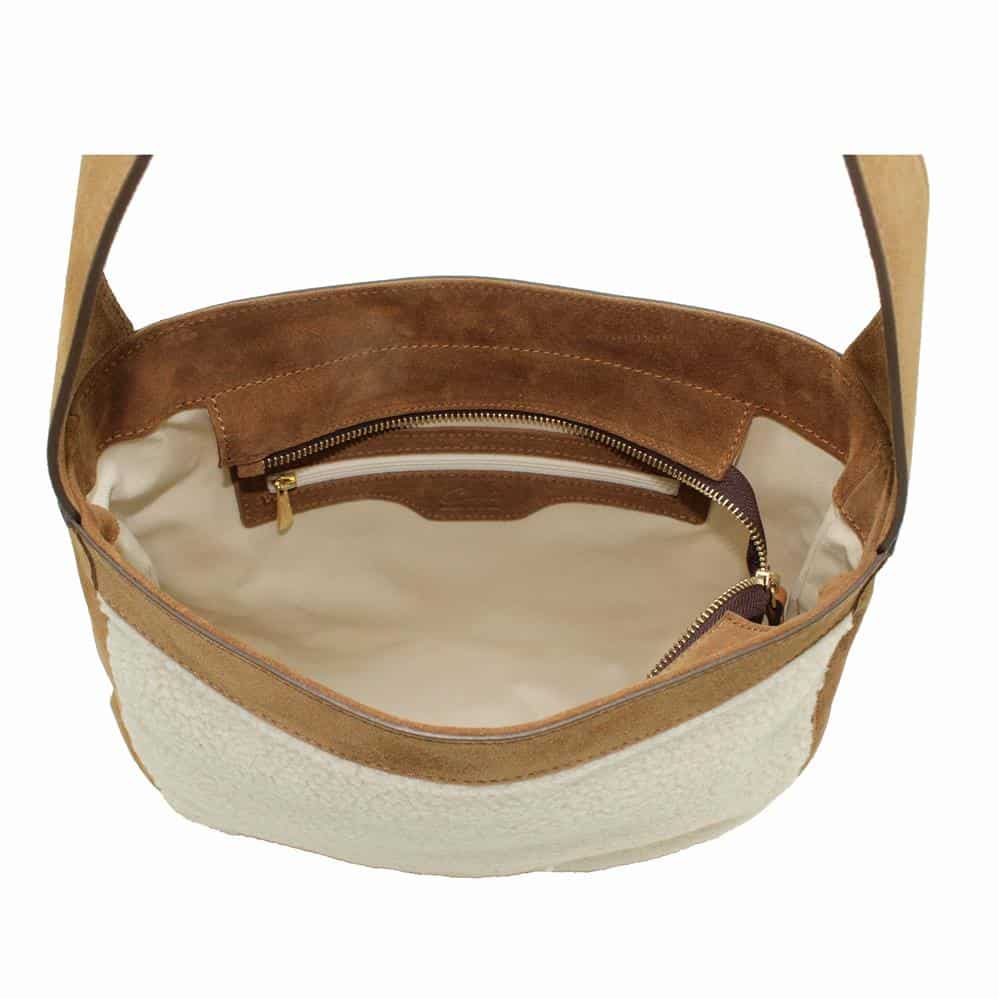 Bolso Hobo en Piel Serraje y Borrego - Imagen 5