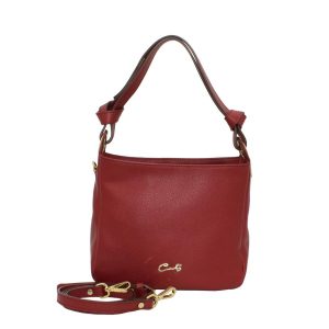Bolso de Mano con Asa detalle Nudos color Burdeos