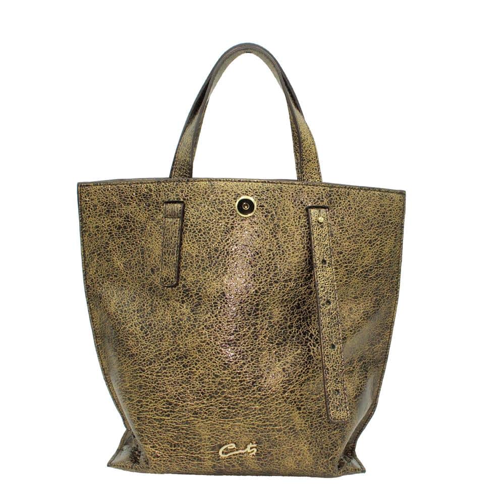 Bolso de Mano en Piel Craquelado