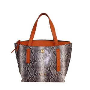 Bolso de Mano en Serpiente combinado con Naranja