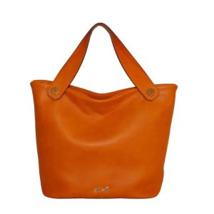 Bolso de Piel con Dos Asas y Efecto Sombras