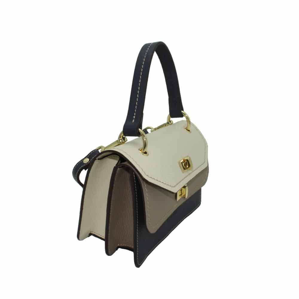 Bolso de Piel con Dos Solapas Tricolor - Imagen 3