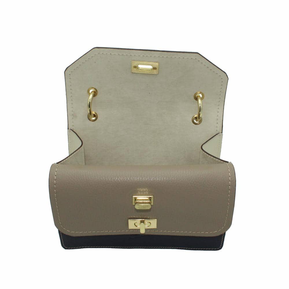 Bolso de Piel con Dos Solapas Tricolor - Imagen 4