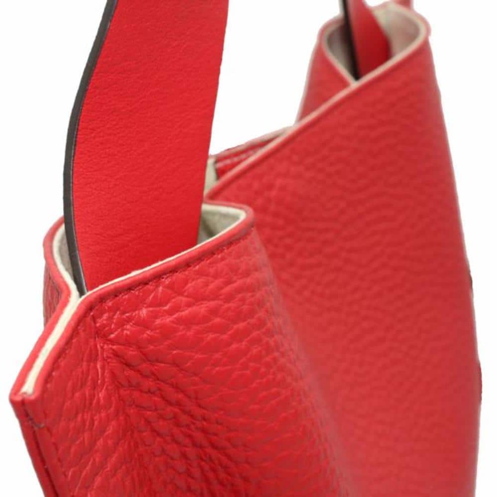 Bolso de Piel Granulada con Asa de Mano y Color Rojo - Imagen 4