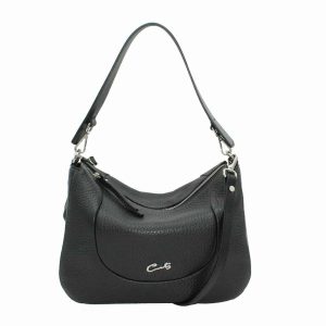 Bolso de Piel Granulada con Asa Media