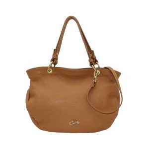 Bolso en Piel Granulada con Dos Asas