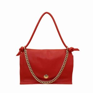 Bolso de Piel con Solapa y Cadena