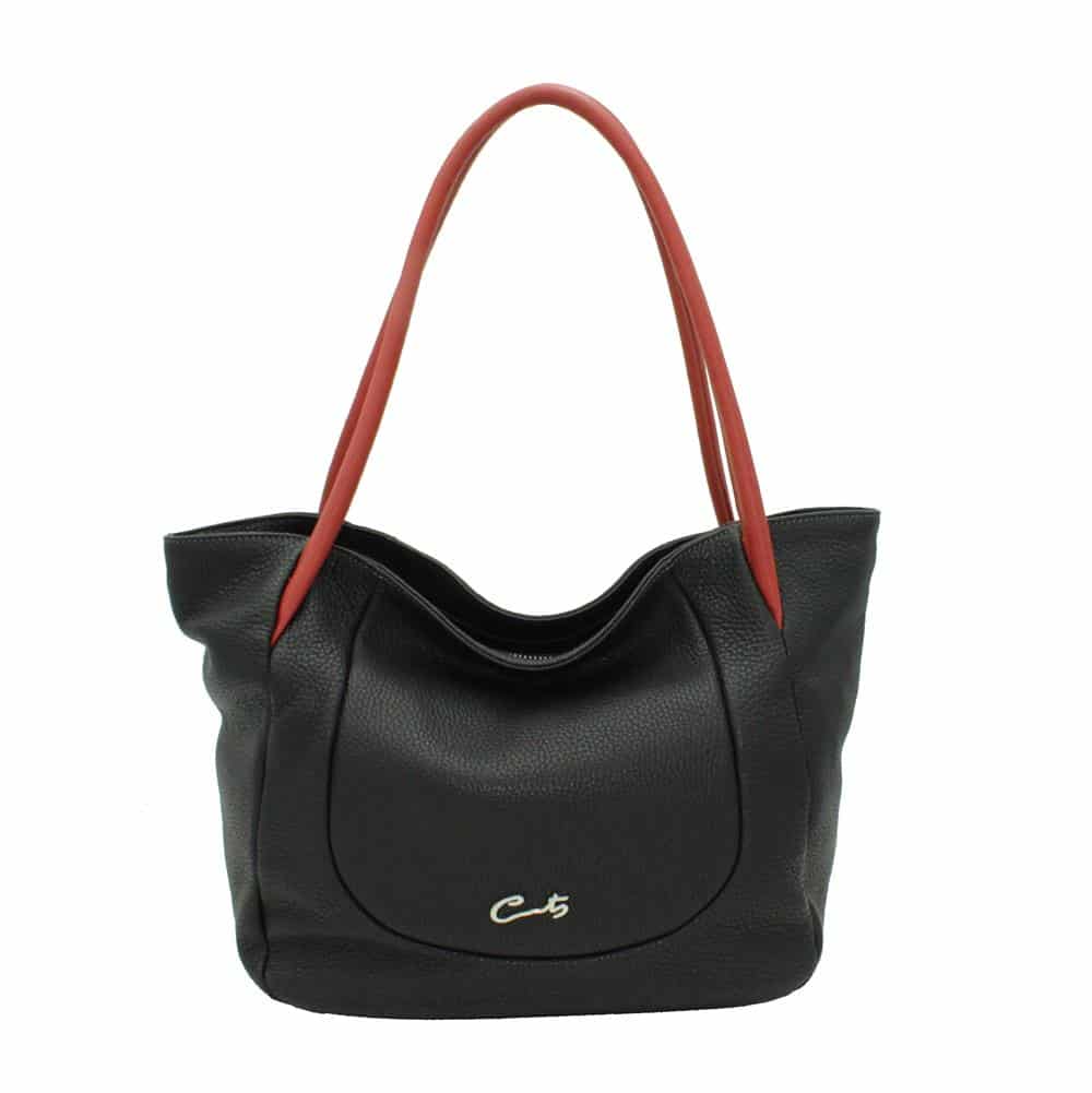 Bolso Shopper en Piel con Dos Asas color Teja - Imagen 2