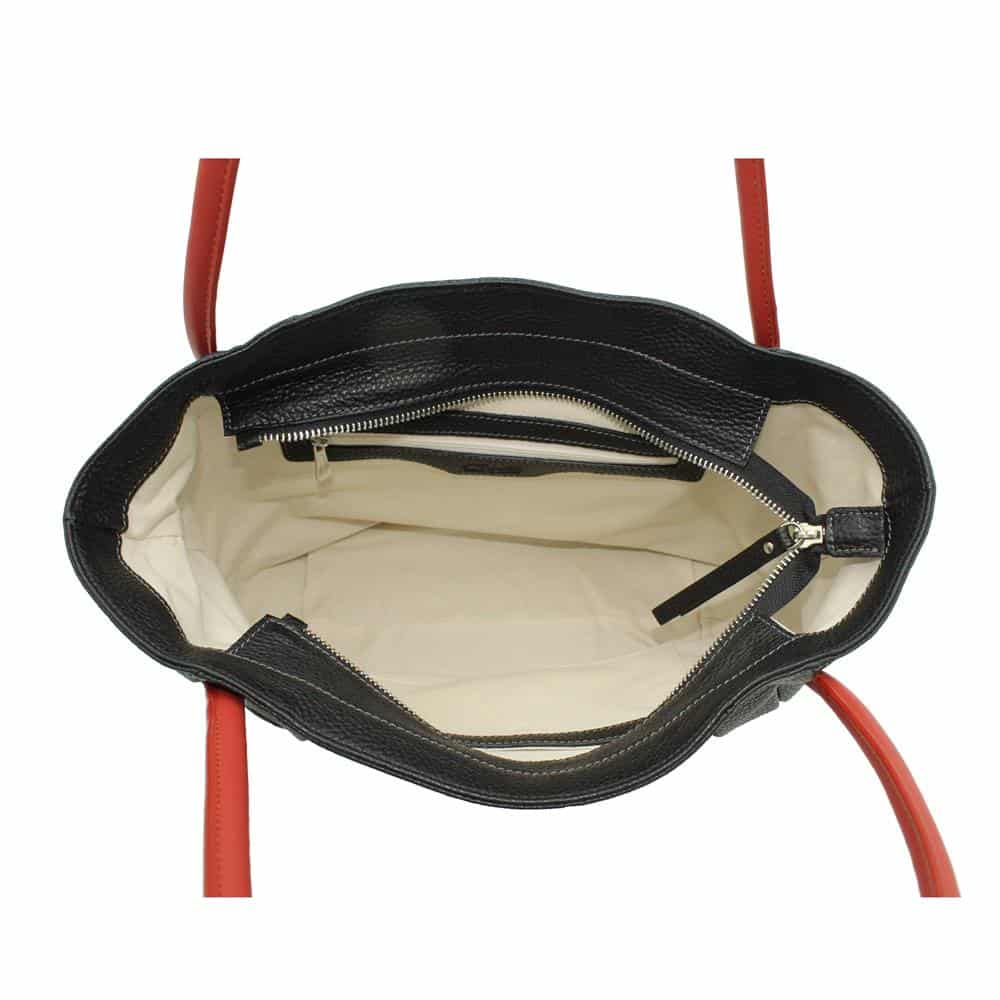 Bolso Shopper en Piel con Dos Asas color Teja - Imagen 4