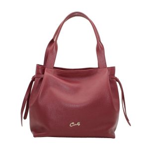 Bolso Tote de Dos Asas con Tiras de Piel