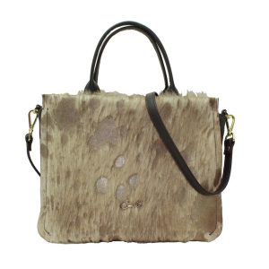 Bolso Tote en Piel combinado con Pelo
