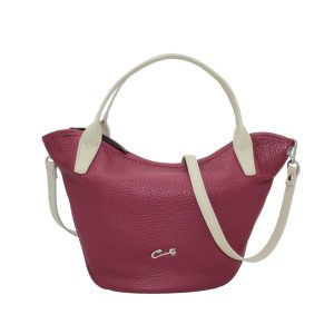 Bolso con Dos Asas Mano y Colores Combinados