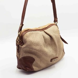 Bandolera rafia combinado con piel