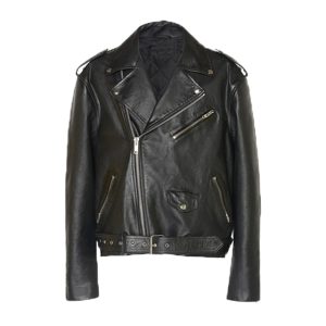 Chaqueta de moto de cuero auténtico Brando Biker Moto Racer
