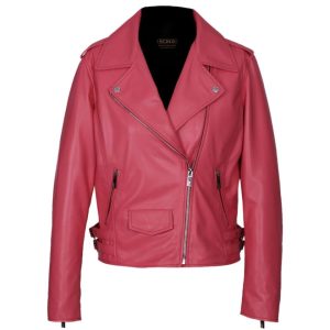 Chaqueta de moto Carol de piel de oveja con corte entallado