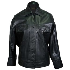 Chaqueta clásica de piel de oveja auténtica para mujer