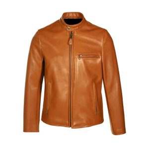 Chaqueta de motorista clásica de cuero auténtico