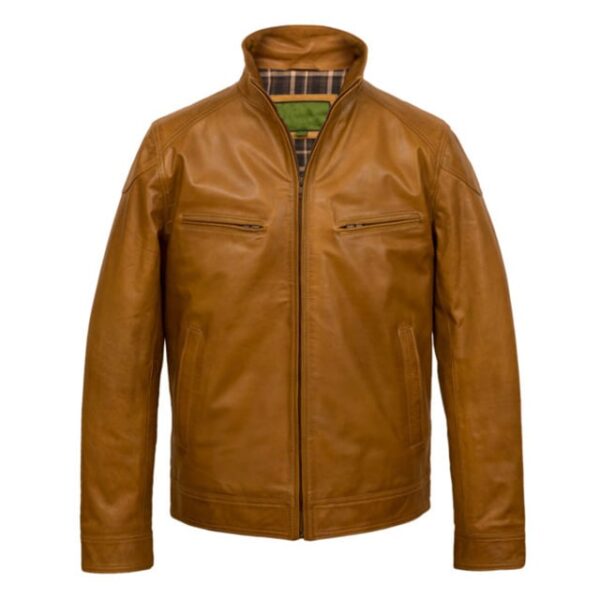 Chaqueta vaquera clásica de piel de oveja para hombre - Imagen 5