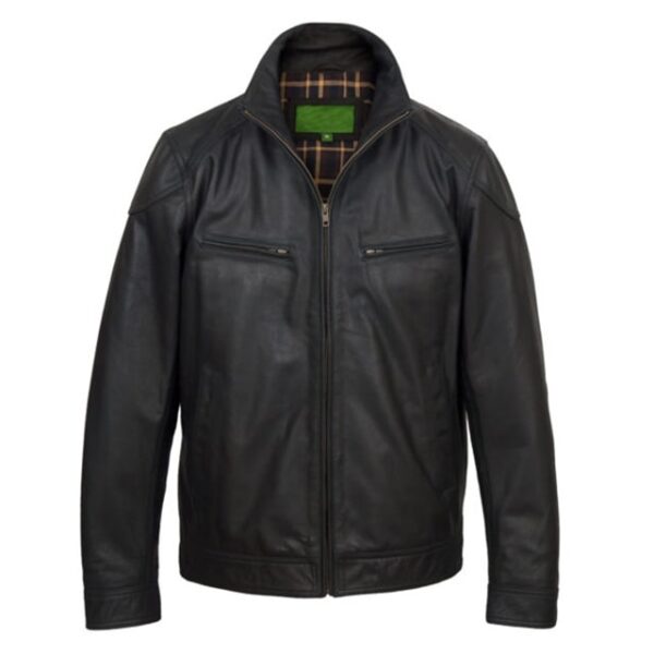 Chaqueta vaquera clásica de piel de oveja para hombre - Imagen 3