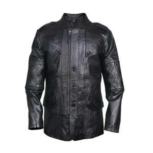Chaqueta motera clásica de estilo retro en piel auténtica.