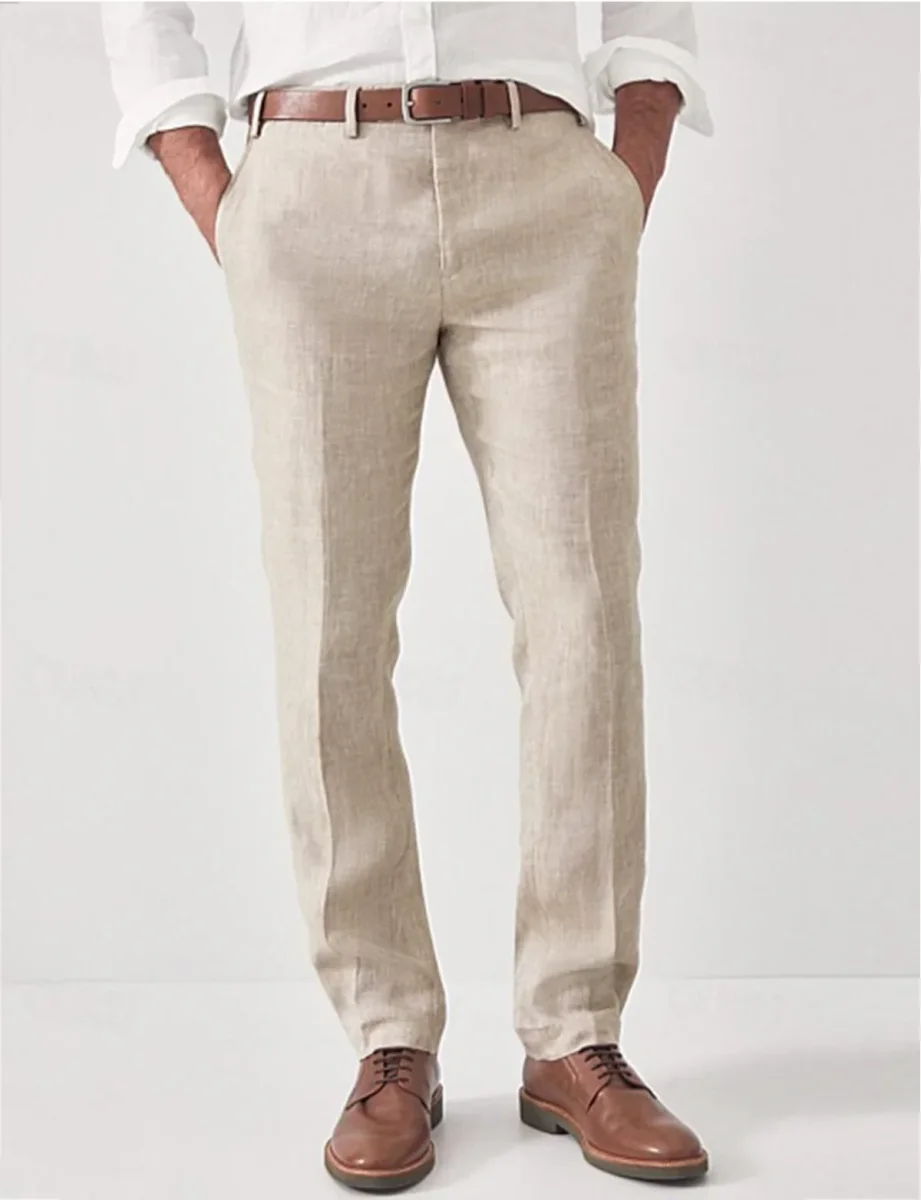 Pantalones de vestir elegantes de lino - Imagen 3