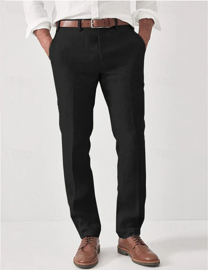 Pantalones de vestir elegantes de lino - Imagen 6