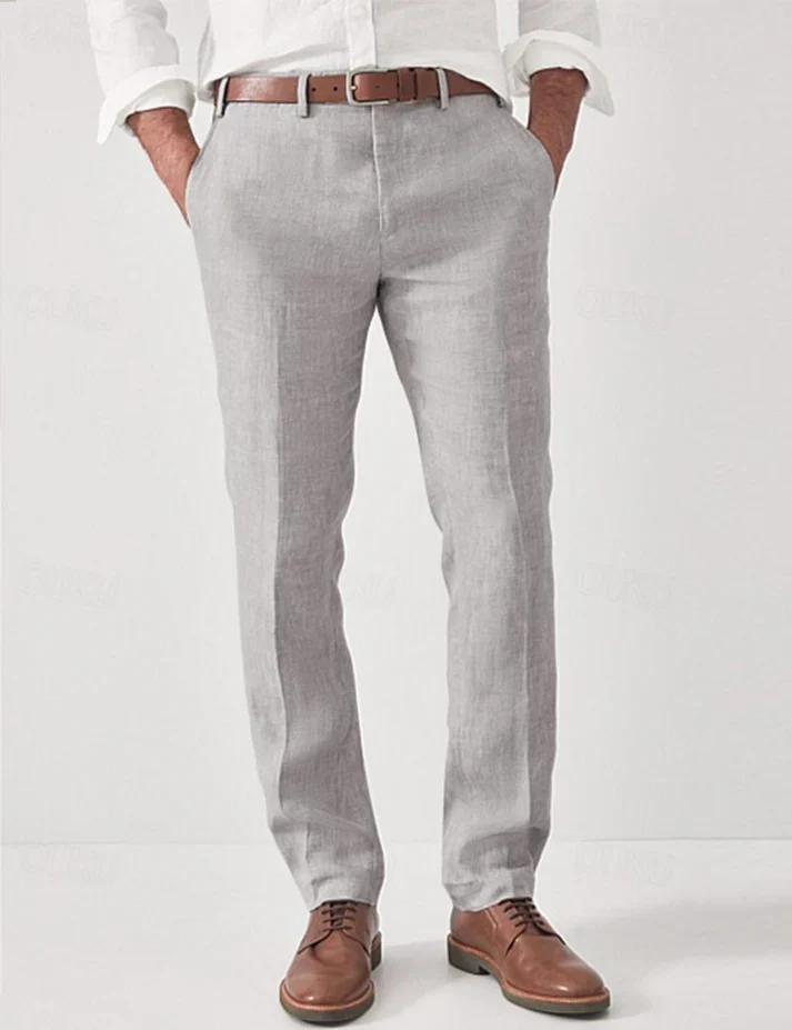 Pantalones de vestir elegantes de lino - Imagen 4