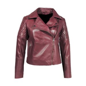 Chaqueta de cuero auténtico para mujer Dakota Johnson