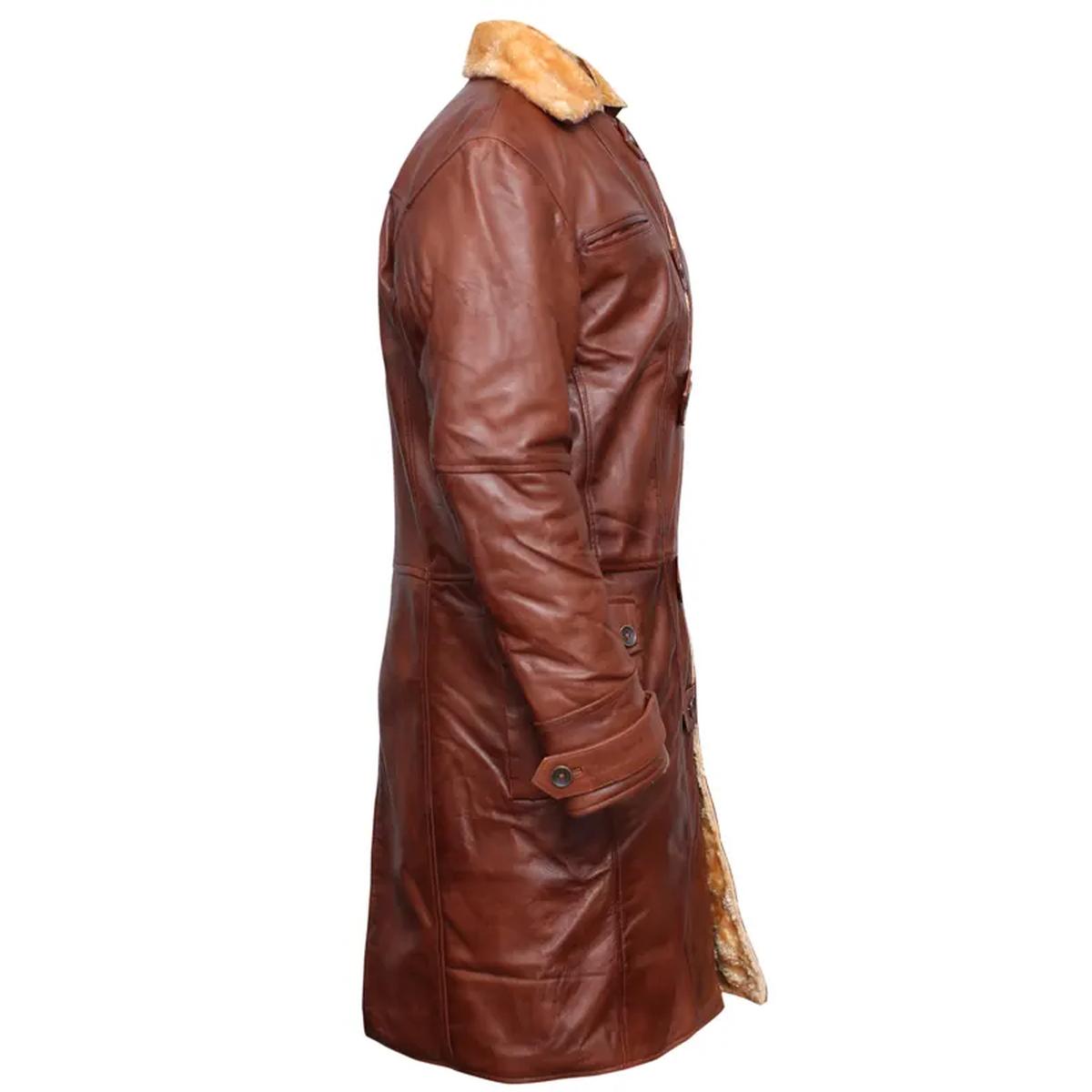 Gabardina de cuero auténtico para hombre Tom Hardy Bane - Imagen 4