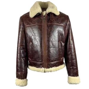 Chaqueta bomber vintage Wayne Nash Brown B3 en color burdeos.