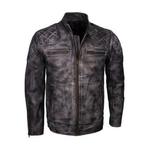 Chaqueta de moto de piel de oveja para hombre David