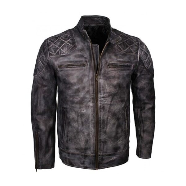 Chaqueta de moto de piel de oveja para hombre David - Imagen 6