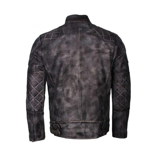 Chaqueta de moto de piel de oveja para hombre David - Imagen 4