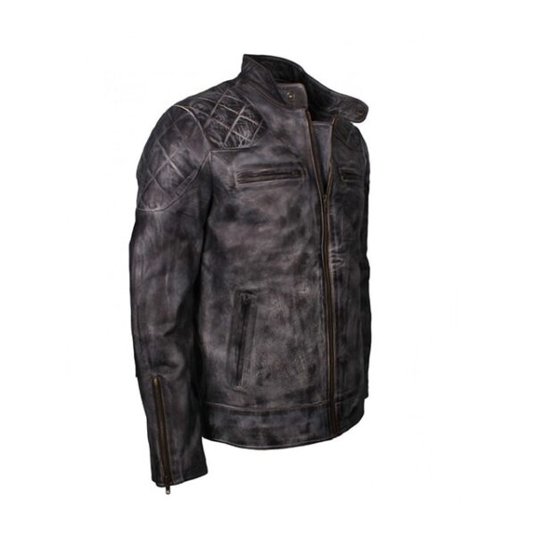 Chaqueta de moto de piel de oveja para hombre David - Imagen 3