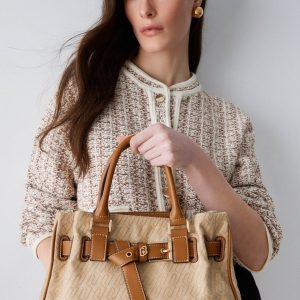 Bolso de mano pequeño de jacquard LIUJO