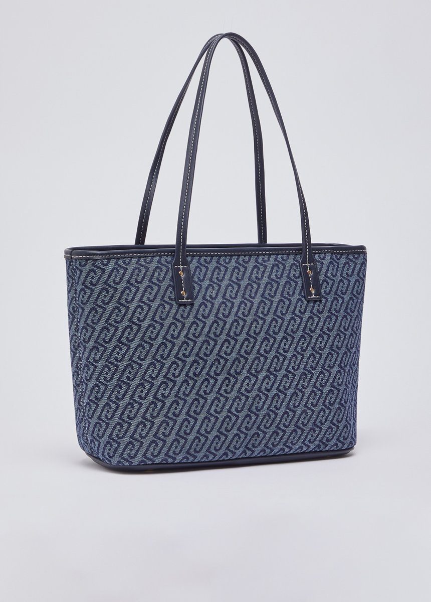 Bolso tote de denim con jacquard LIUJO - Imagen 4