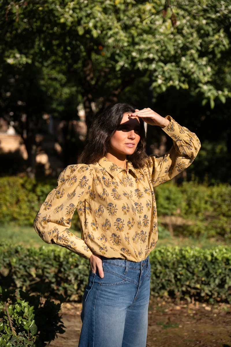 CAMISA BEIGE AZUL - Imagen 4