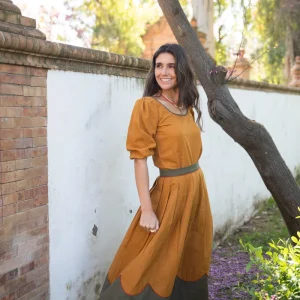 TOP Y FALDA MOSTAZA Y VERDE