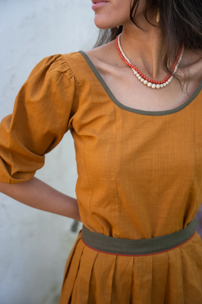 TOP Y FALDA MOSTAZA Y VERDE - Imagen 4