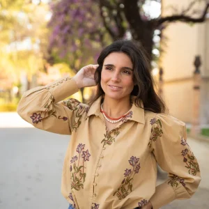 CAMISA BEIGE MORADA