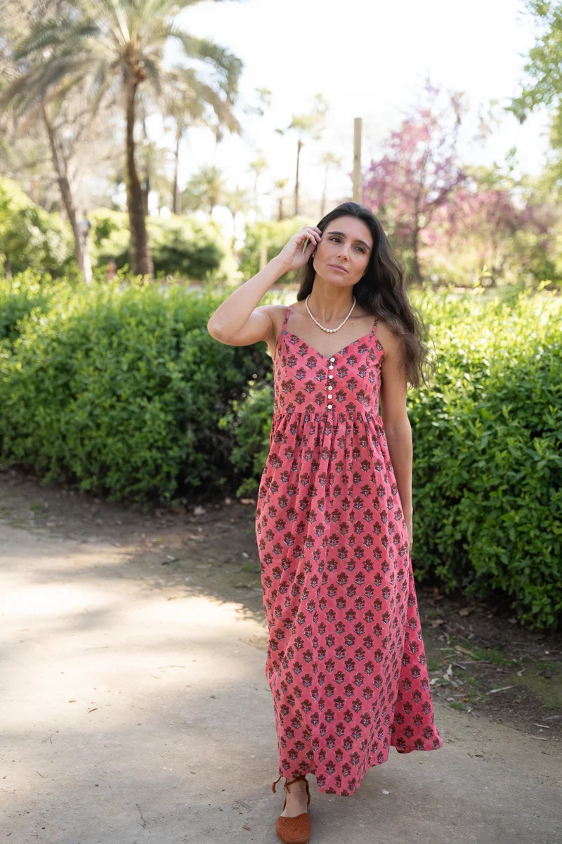 VESTIDO TIRANTAS ROSA - Imagen 3