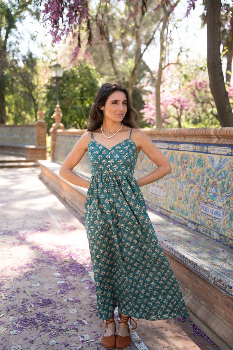 VESTIDO TIRANTAS VERDE - Imagen 4