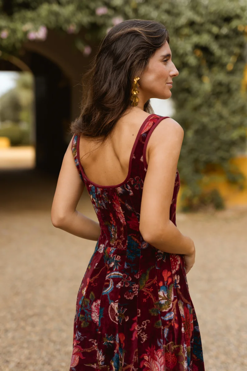 VESTIDO TERCIOPELO BERENJENA - Imagen 7
