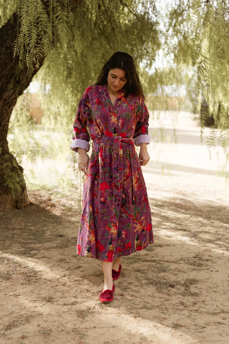 KIMONO TERCIOPELO MALVA - Imagen 2