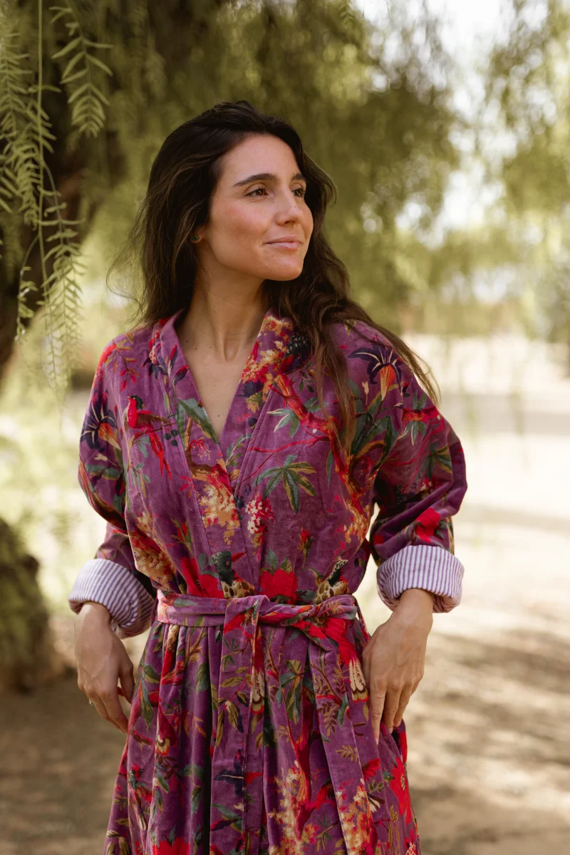 KIMONO TERCIOPELO MALVA - Imagen 3