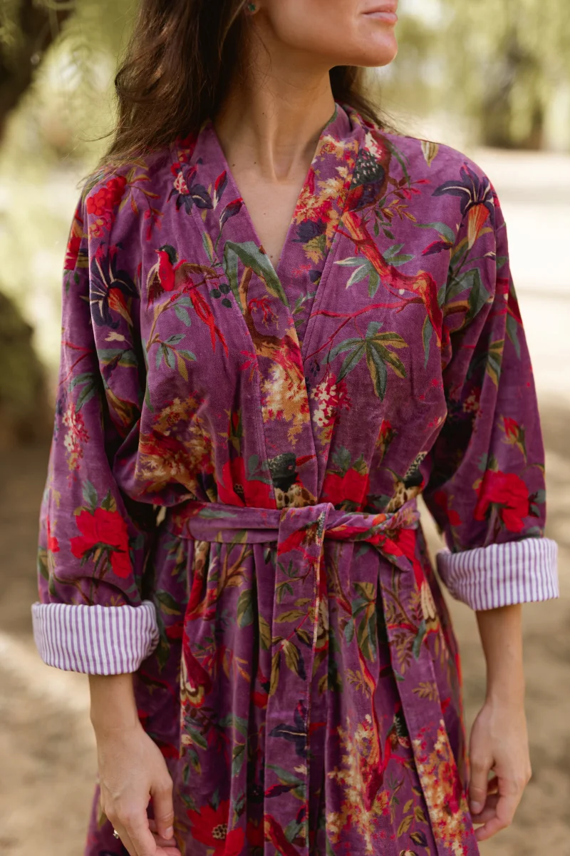 KIMONO TERCIOPELO MALVA - Imagen 4