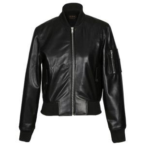 Chaqueta clásica de piel de oveja para mujer