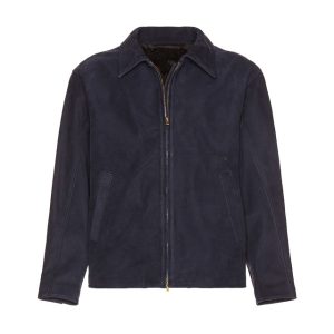 Chaqueta de ante azul marino para hombre